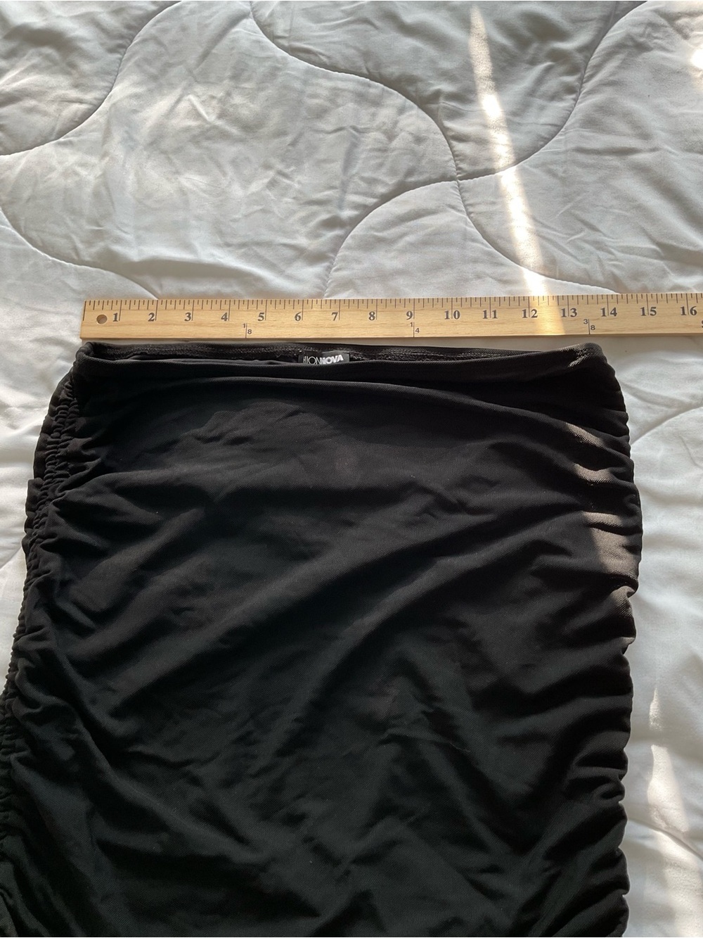 Fashion Nova Black Ruched Side-Drawstring Skirt - Picture 4 of 6